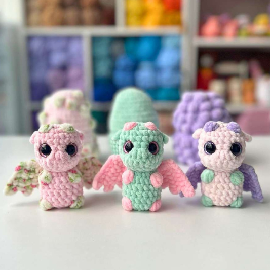 Hatching Baby Dragon & Eggs-Crochetwonderlaand